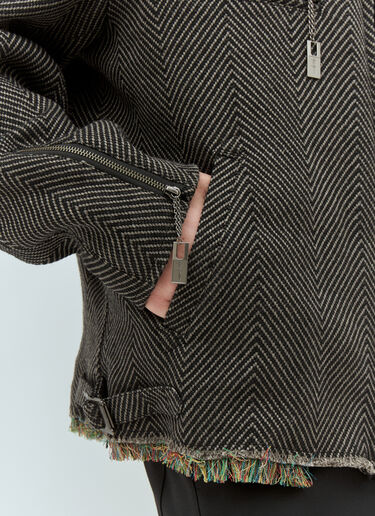 Yohji Yamamoto I-Hem 流苏束身短夹克 棕色 yoy0158003