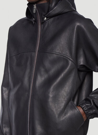Rick Owens Leather Windbreaker Jacket Black ric0142004