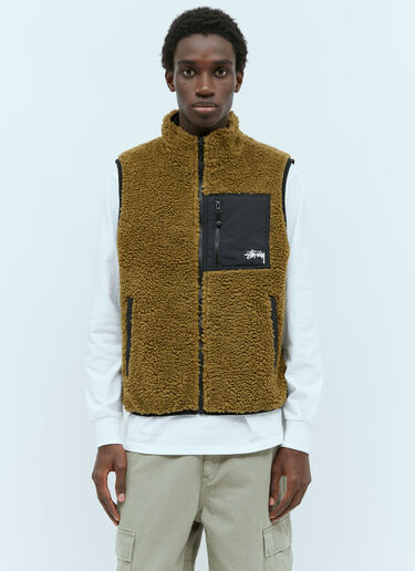 Stüssy Men's Sherpa Reversible Vest in Green | LN-CC®