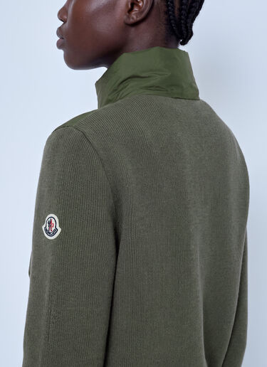 LN-CC® - Moncler: Wool & Cashmere Padded Zip-Up Cardigan - Dark Green Moncler Wool & Cashmere Padded Zip-Up Cardigan Dark Green mon0266042