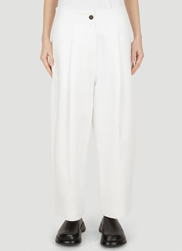 Studio Nicholson Fellini Pleated Tab Trousers White stn0247022