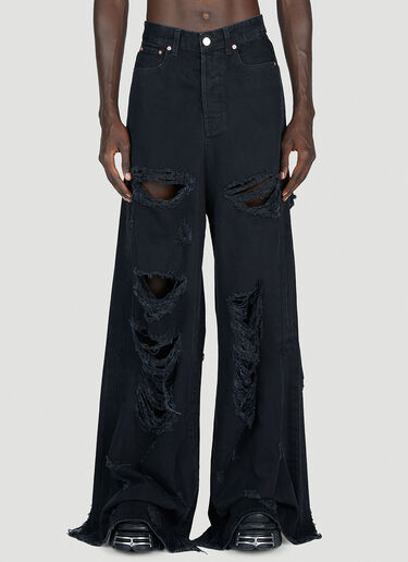 Vetements Destroyed Baggy Jeans Black vet0154006