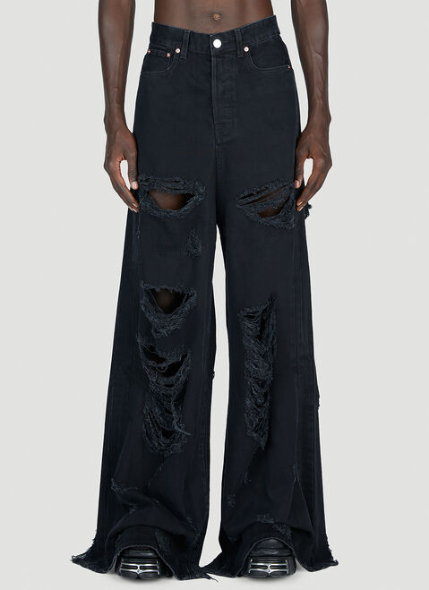 Vetements Destroyed Baggy Jeans Black vet0154009