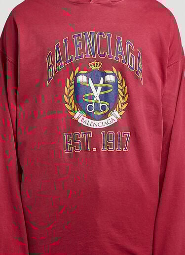 Balenciaga Est 1917 Hooded Sweatshirt Red bal0146030