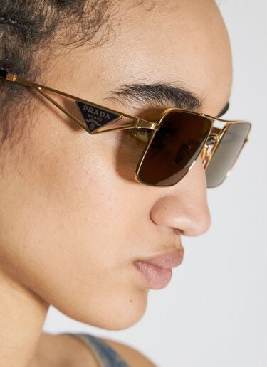 Prada Square Metal Sunglasses Gold lpr0255004