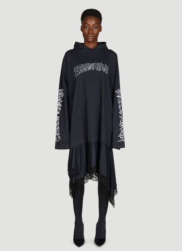 Balenciaga Hooded Hybrid Dress Black bal0255027