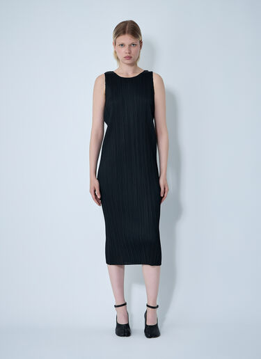 Pleats Please Issey Miyake Pleated Midi Dress Black plp0260019