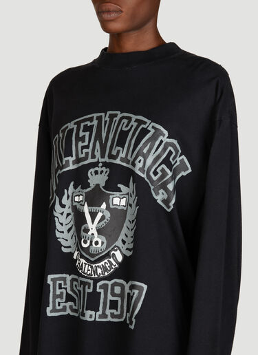 Balenciaga DIY College Long Sleeve T-Shirt Black bal0255024