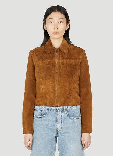 Saint Laurent Suede Jacket Brown sla0251014