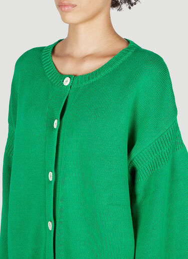 Marni 비대칭 헴 카디건 그린 mni0251008