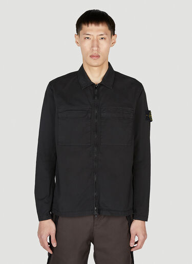 Stone Island 컴퍼스 패치 오버셔츠 블랙 sto0152029