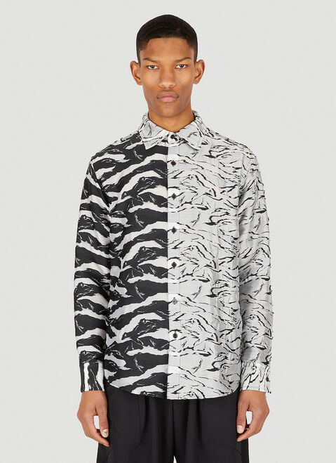 Sulvam Bicolour Jacquard Shirt Grey sul0150006