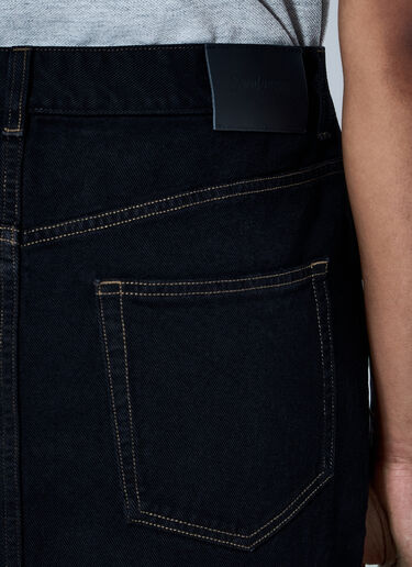Saint Laurent Denim Midi Skirt Black sla0264040
