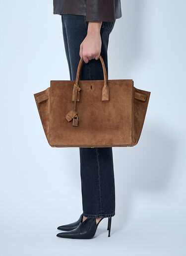 Saint Laurent サック・ド・ジュール スエード ハンドバッグ ブラウン sla0263094