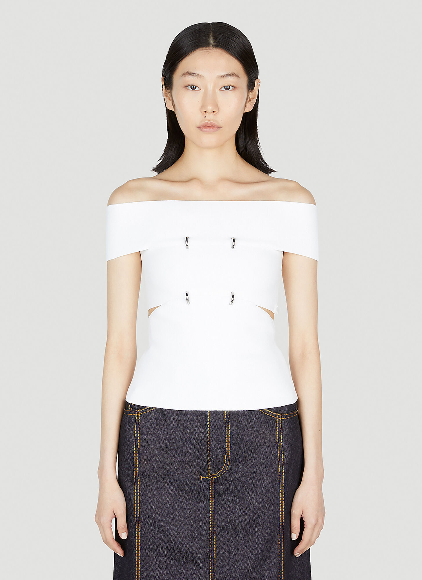 Alexander Mcqueen Top With Cut-out Details And Bare Shoulders