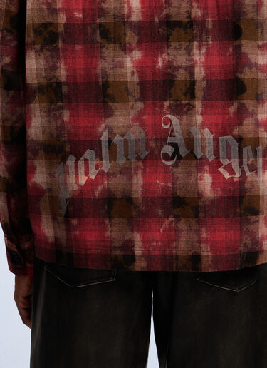 Curved Logo Check Shirt Palm Angels Curved Logo Check Shirt Multicolour pma0162028