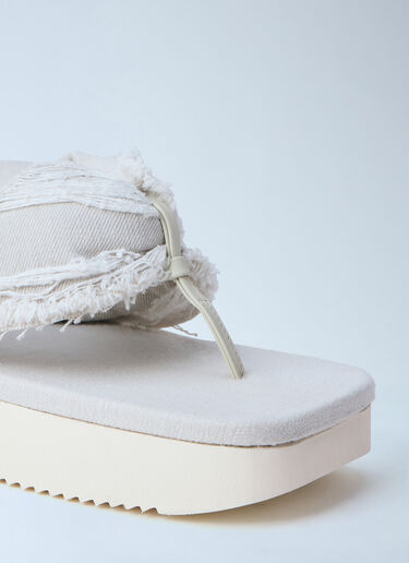 Frayed Edge Thong Sandals Rick Owens DRKSHDW Frayed Edge Thong Sandals White drk0164036