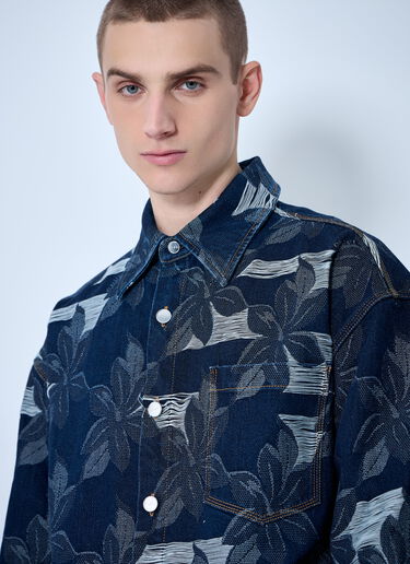 Gucci Floral Jacquared Denim Shirt Blue guc0160003