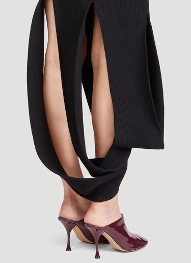 Bottega Veneta Ribbed-Knit Slash Midi Dress Black bov0245014