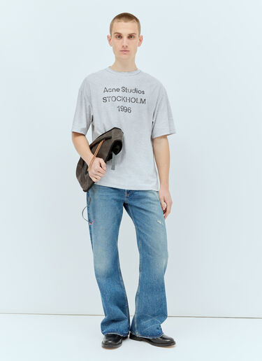 Acne Studios Logo Print T-Shirt Grey acn0355011