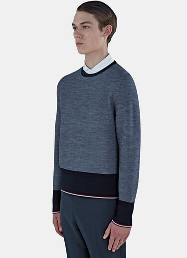 Thom Browne Oxford Ottoman Stitched Stripe Sweater Navy thb0125019