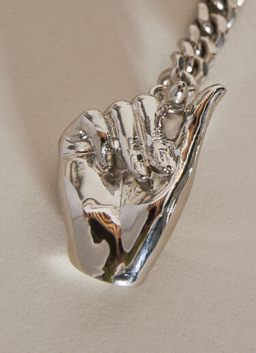 Y/PROJECT Mini Finger Heart Pendant Keyring Silver ypr0156019