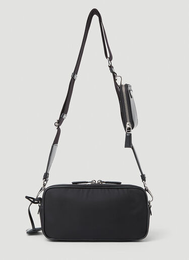 Prada Logo Plaque Shoulder Bag Black pra0254034