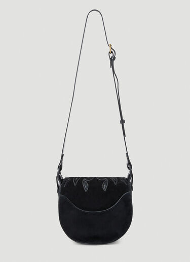 Isabel Marant Botsy 刺繍入りレザー スモール ショルダー バッグ ブラック ibm0253043