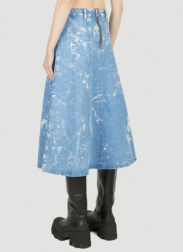 GANNI Bleached Denim A-Line Skirt Blue gan0247005
