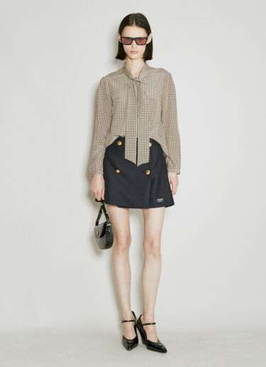 Prada Jacquard Crepe De Chine Shirt Brown pra0254004