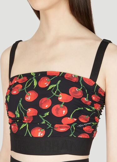 Dolce & Gabbana Cherry Cropped Top Black dol0253014