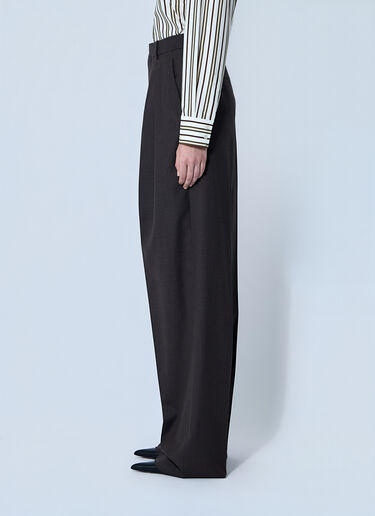 Saint Laurent Wool Chiné Pants Brown sla0260074