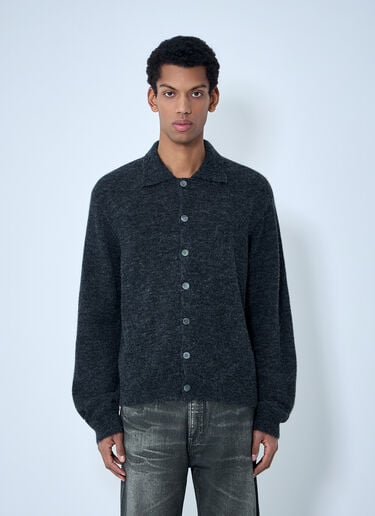 Our Legacy Button-Down Cardigan in Wool Blend Black our0164002