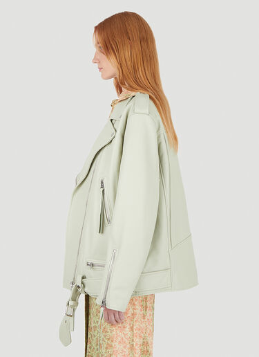 Honey Fucking Dijon xAcne Studios New Myrtle Leather Jacket Light Green hdj0246002