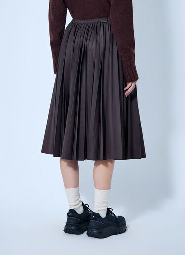 LN-CC® - Moncler: Pleated Midi Skirt - Brown Moncler Pleated Midi Skirt Brown mon0266040