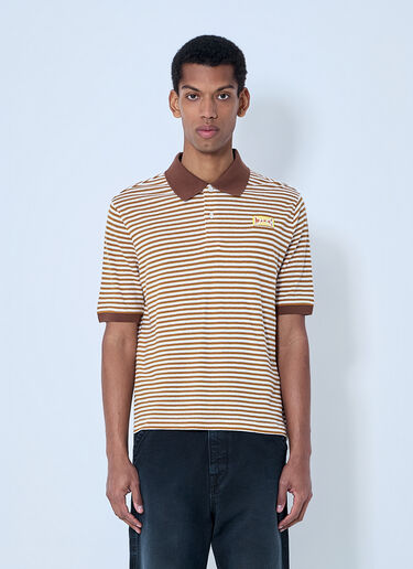 Marni Striped Polo Shirt Brown mni0164005