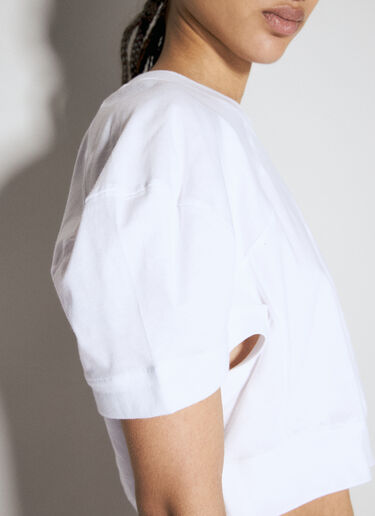 Vivienne Westwood クロップド フットボールTシャツ  ホワイト vvw0255036