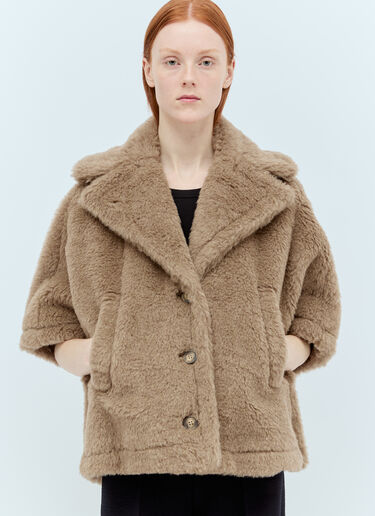 Max Mara 테디 짧은 망토  베이지 max0255034