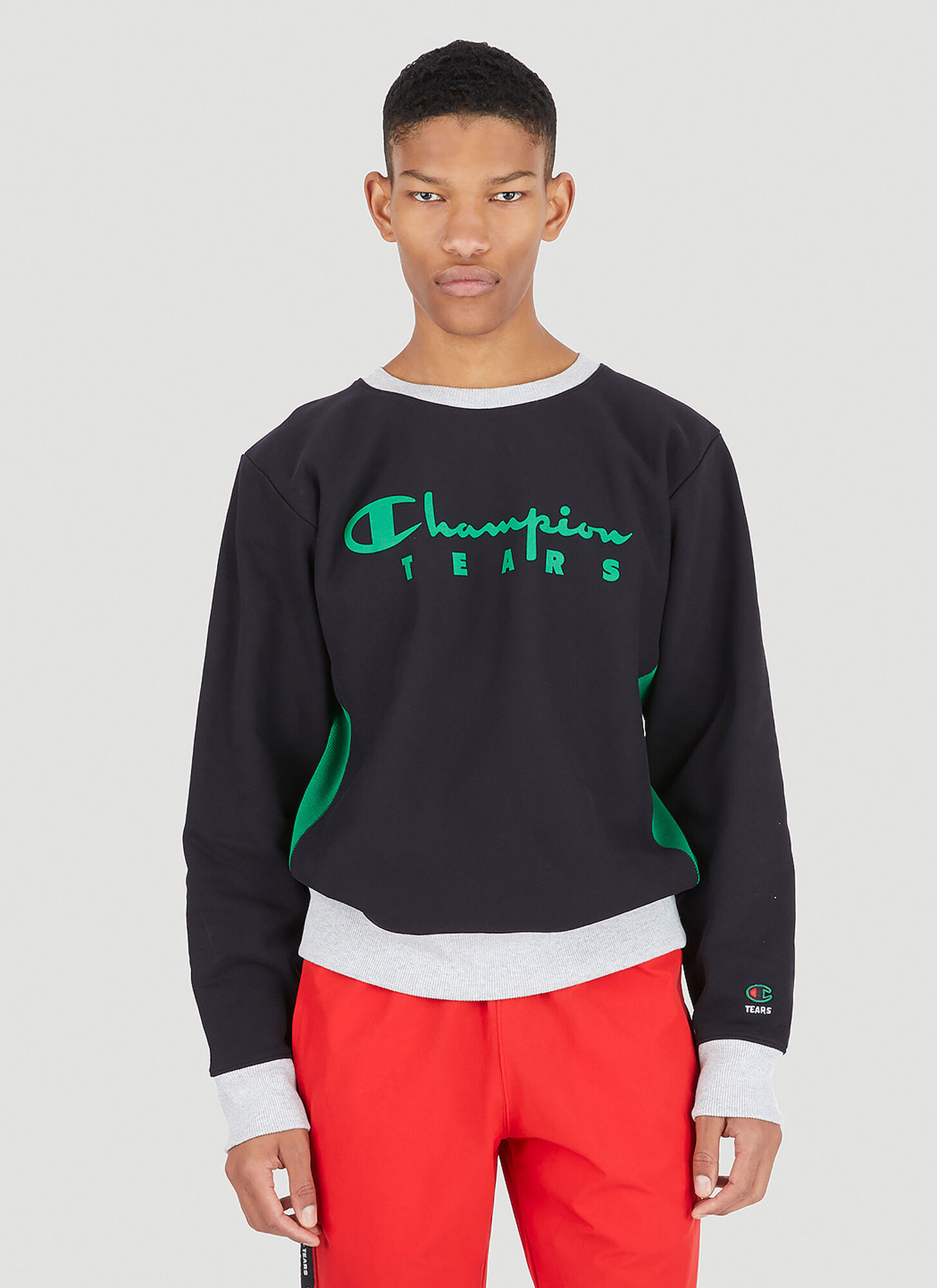 Shop Champion Tears Collegiate Sweatshirt In Black
