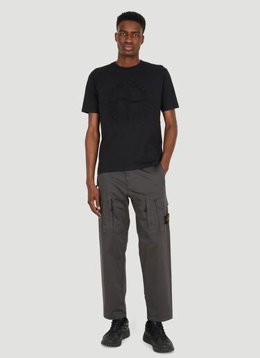 Stone Island Logo Embroidery T-Shirt Black sto0150053