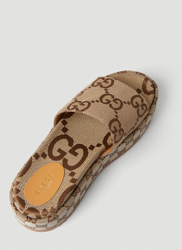 Gucci Angelina GG Platform Slides Beige guc0247136