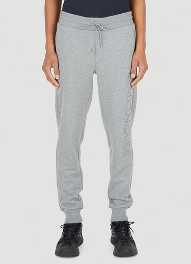 Moncler Logo Embroidered Track Pants Grey mon0148007