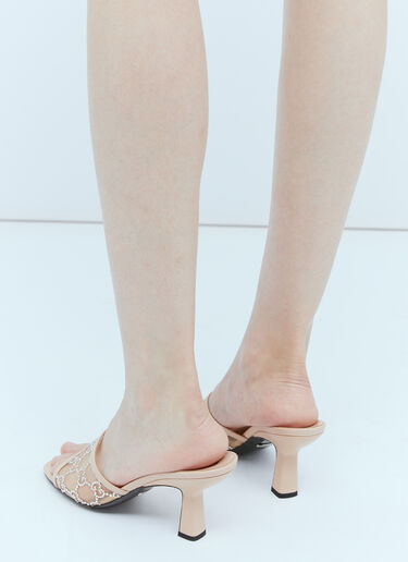 Gucci GG Crystal Embellished Heeled Sandals Pink guc0253121