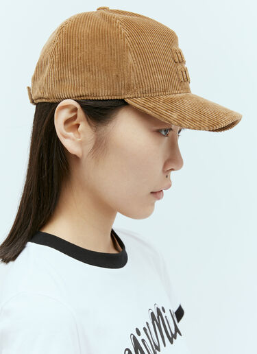 Miu Miu 엠보싱 로고 벨벳 베이스볼 캡 화이트 miu0255024