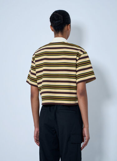 LN-CC® - Moncler: Striped Polo Shirt - Brown Moncler Striped Polo Shirt Brown mon0265095