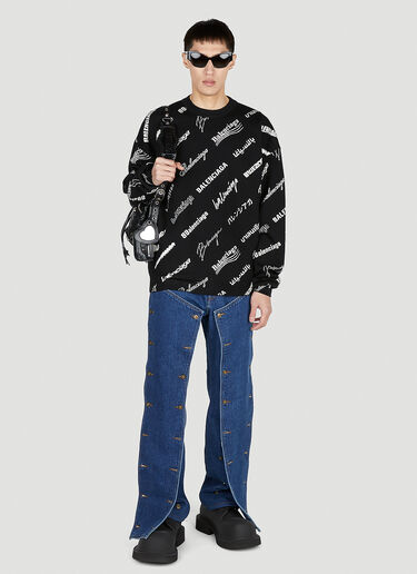 Balenciaga Logo Print Crewneck Black bal0151003