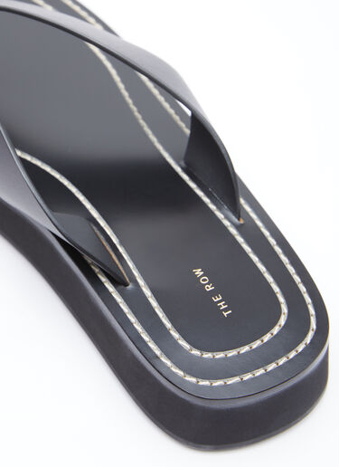 The Row Ginza Leather Sandals Black row0253057