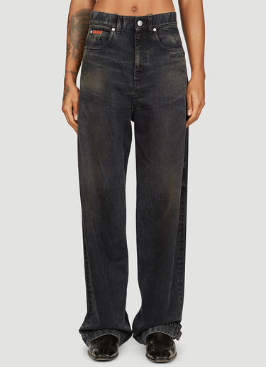 Martine Rose Wide Leg Washed Jeans Black mtr0154004