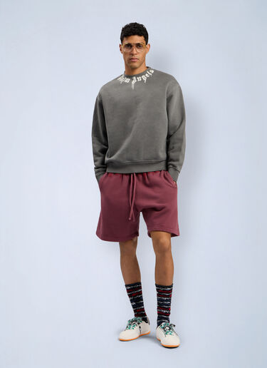 Neck Logo Regular Crewneck Sweatshirt Palm Angels Neck Logo Regular Crewneck Sweatshirt Grey pma0162051