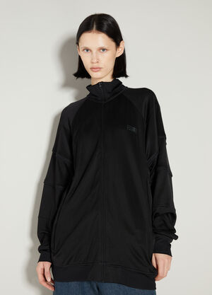 MM6 Maison Margiela Logo Applique Zip-Up Sweatshirt Black mmm0253010
